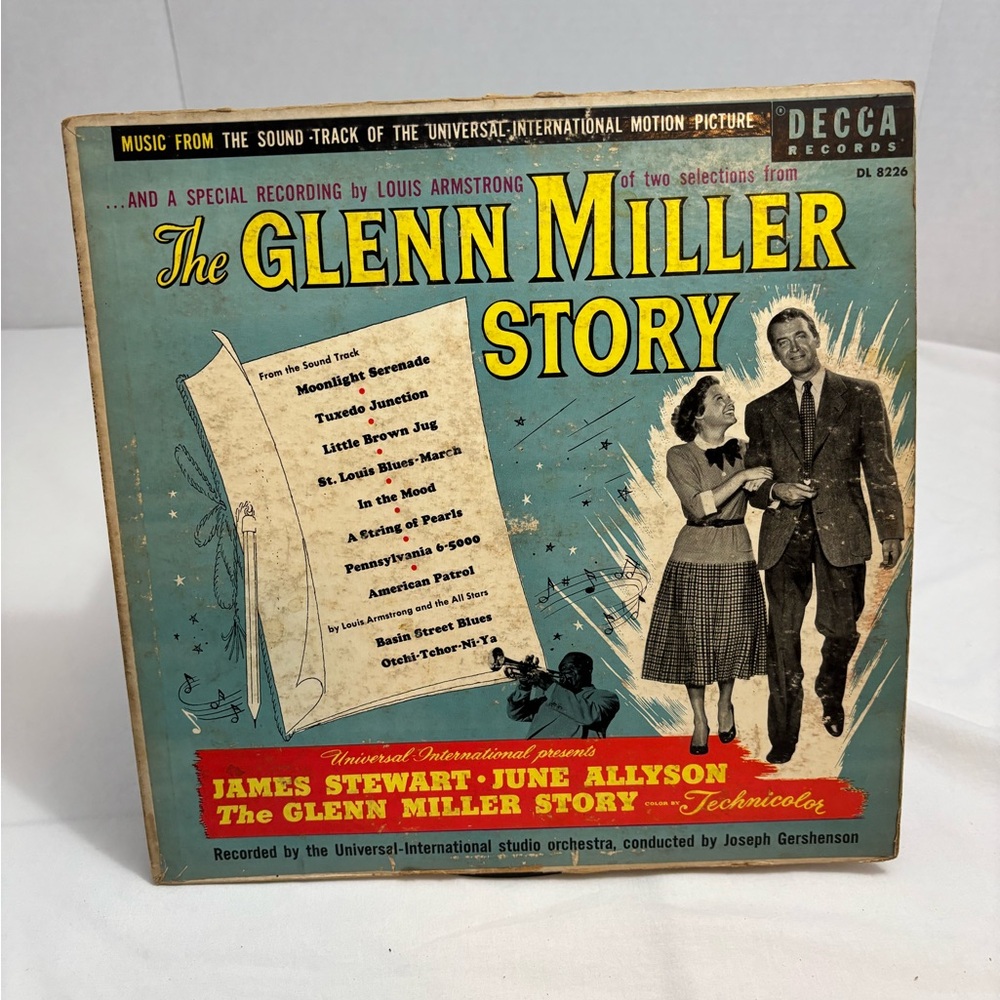 The Glenn Miller Story Vintage Vinyl record- Teal & Yellow Artwork